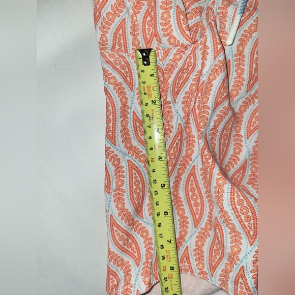 Johnnie O Paisley Swim Shorts Size Small Mesh Lined Orange Blue White - Picture 5 of 8